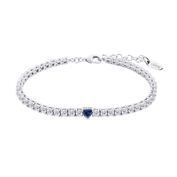 Pulsera Plata Lotus LP3762-2/3 Corazón Circonita Azul - Circonitas Blancas