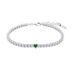 Pulsera Plata Lotus LP3762-2/4 Corazón Circonita Verde - Circonitas Blancas