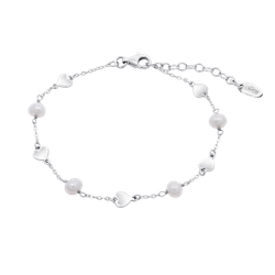 Pulsera Plata Lotus LP3855-2/1 Perlas Corazones