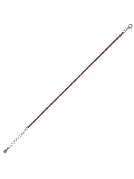 Pulsera Plata Mujer PPRL1/3R Circonitas Rojas