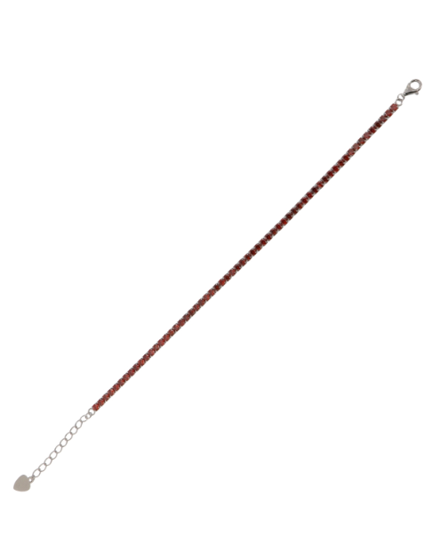 Pulsera Plata Mujer PPRL1/4R Circonitas Rojas