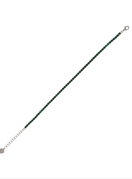 Pulsera Plata Mujer PPRL1/4V Circonitas Verdes