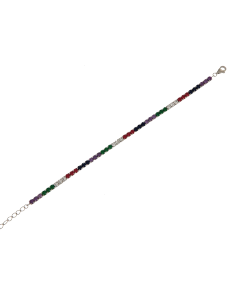 Pulsera Plata Mujer PPUL3123 Circonitas Multicolor