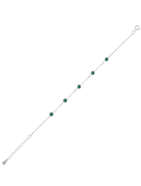 Pulsera Plata Mujer PPUL3315/V Circonitas Verdes