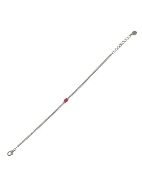 Pulsera Plata Mujer PSET128/4 Circonita Rosada Bicolor Blancas