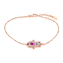 Pulsera Plata Rose Lotus LP1989-2/5 Mano De Fátima Circonitas Multicolor