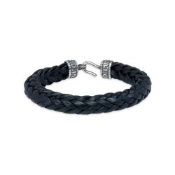 Pulsera PLATADDEPALO Hombre Utsuroi de cuero negro trenzado MB240X T/20