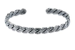 Pulsera rígida PLATA DE PALO modelo Tomeu MB235X de hombre de plata 925 con cenefa regular