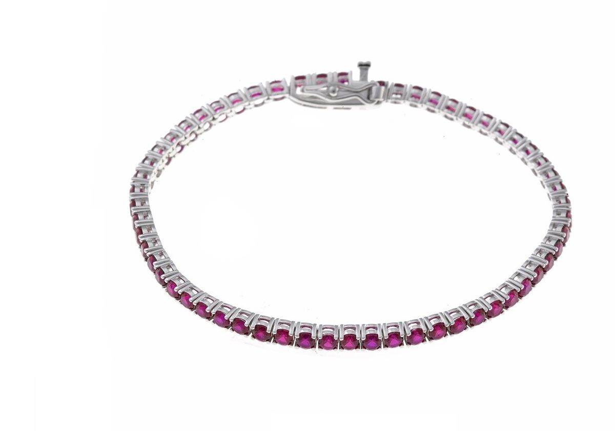 Pulsera Riviere en plata de ley Red