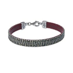 Pulsera Rosa ref, WB484X PLATA DE PALO unisex de cuero natural y cierre mosquetón diseño juvenil y llamativo