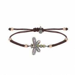 Pulsera SUNFIELD  de plata, circonitas y nailon. PU061452