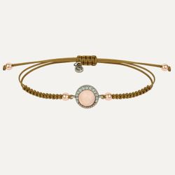 Pulsera SUNFIELD Plata, Zirconitas, Cuarzo Rosa, Nailon. PU064780/15