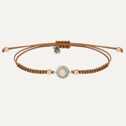 Pulsera SUNFIELD Zinnia mini Plata, Zirconitas, Cuarzo Rosa, Nailon. PU064790/15