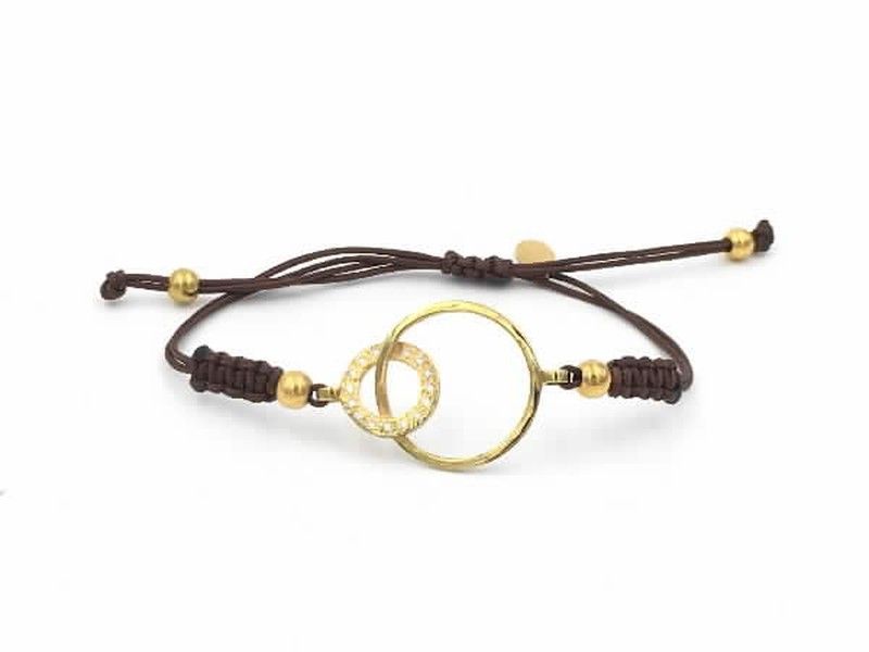 Pulsera Top Silver de metal chapado en oro con circonitas