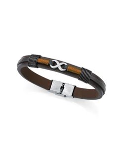 Pulsera Viceroy Acero 21,5cm Hombre 75380P01011 Piel Marrón Infinito