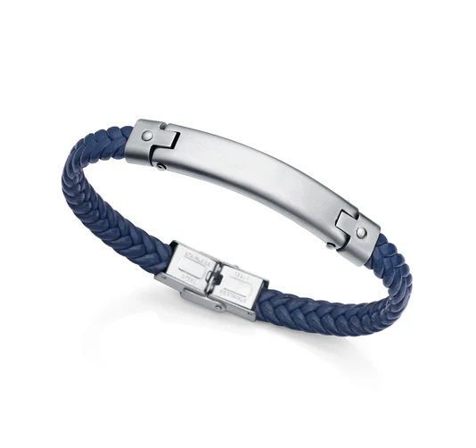 Pulsera Viceroy Magnum Black cuero azul trenzado