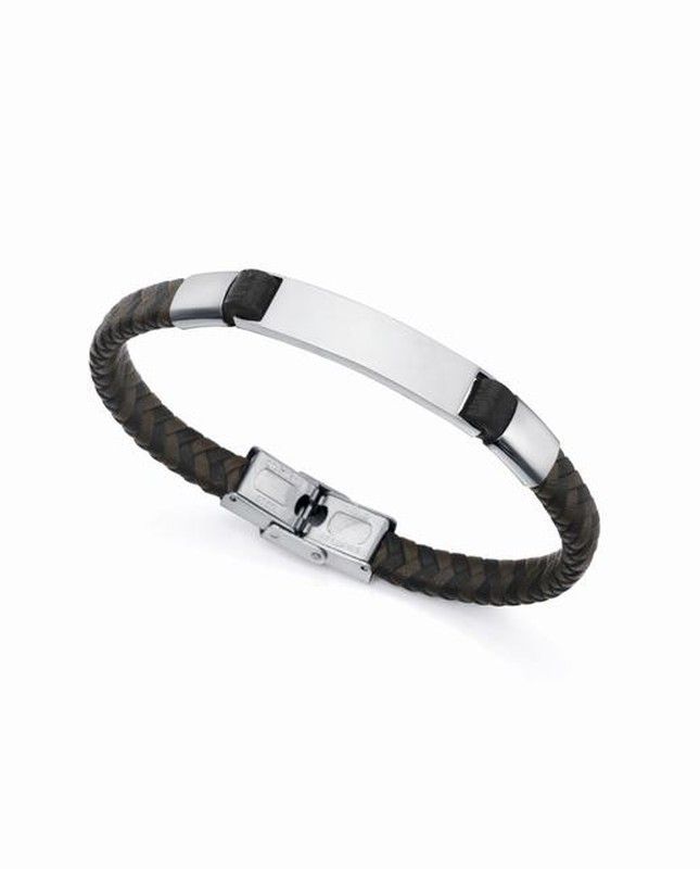 Pulsera Viceroy Magnum trenzada negra y marrón
