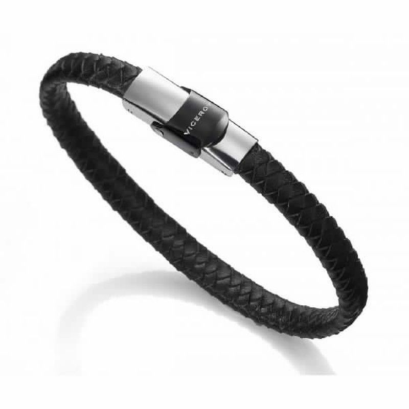 Pulsera viceroy unisex en cuero negro