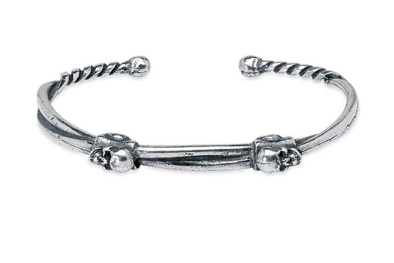 Pulsera Yoldi SB193X PLATA DE PALO unisex en plata de ley con dos calaveras