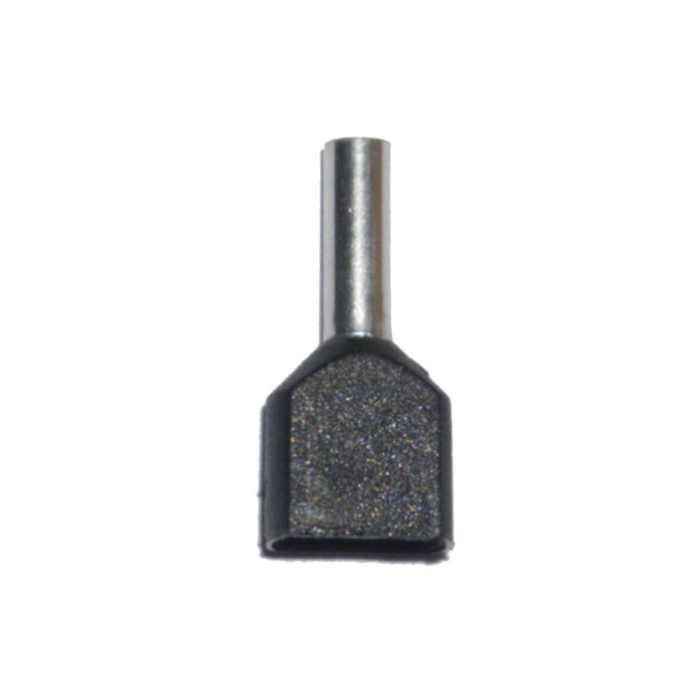Puntera Aislada 01,50 Mm², Doble, Negra, 100 Uds