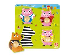 Puzle goula madera 4 piezas los 3 cerditos