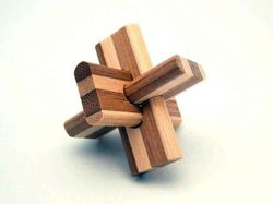 Puzzle 3D Bamboo Cross - 5 cms