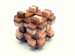 Puzzle 3D Bamboo Cube - 5 cms