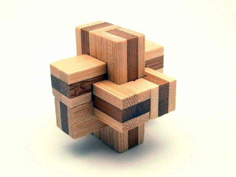 Puzzle 3D Bamboo Double Cross - 5 cms