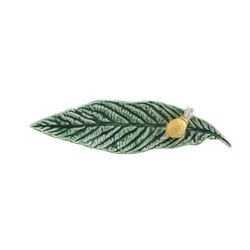 Rabanera de loza en verde, 24,9 x 6,7 x 3,8 cm | Hojas del Campo