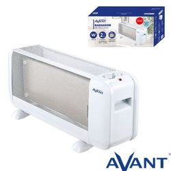 Radiador de Mica Mini 1500W, Termostato, Placa radiante de mica compacta, Color Blanco.