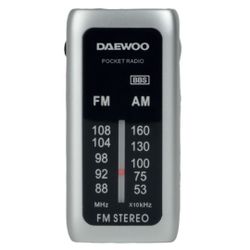 Radio AM/FM Portatil con Auriculares SuperBass Gris