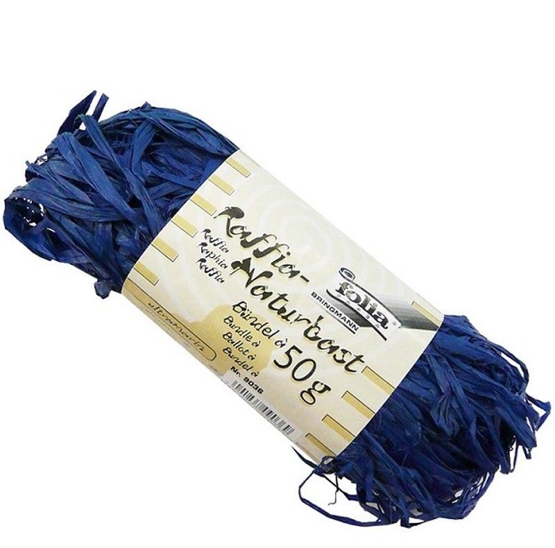 Rafia Natural, Azul Oscuro 50 gr.