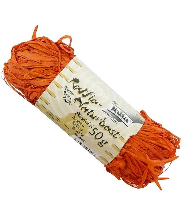 Rafia Natural, Naranja 50 gr.