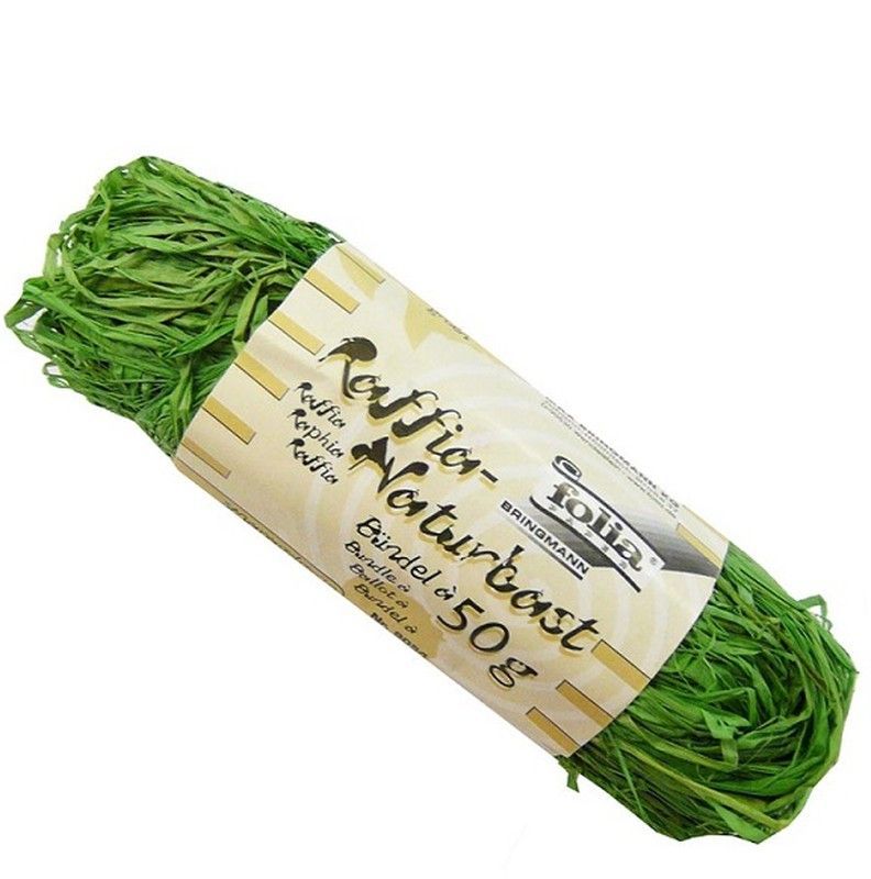 Rafia Natural, Verde Medio 50 gr.