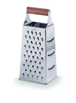 Rallador de Cocina 4 Caras Inox Con Mango Madera Lacor
