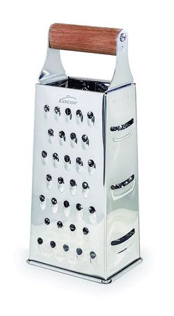 Rallador de Cocina 4 Caras Inox Con Mango Madera Lacor