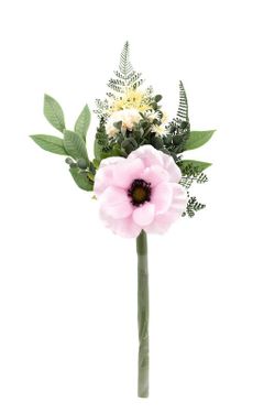 Ramito de flores con anémona rosa artificial
