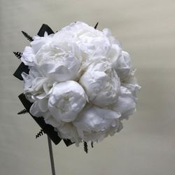 Ramo de novia Peonias preservado pureza blanca