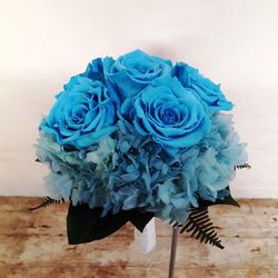 Ramo de Novia Rosas Azules Preservado