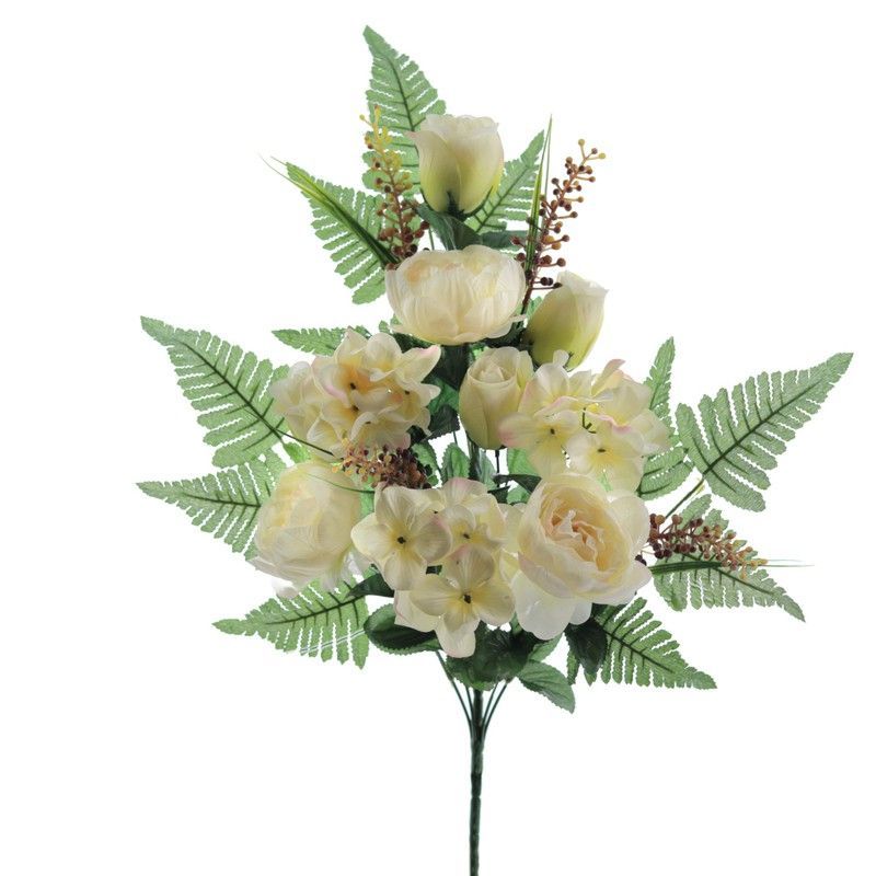 Ramo Flores Santos Peonia Hortensia 52 Cm Alta Calidad