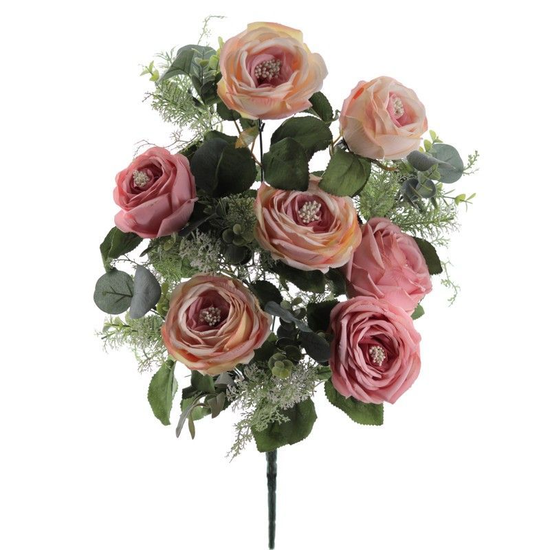 Ramo Flores Santos Rosa Inglesa 11 uds Alta Calidad