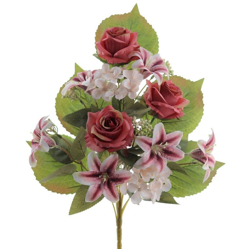 Ramo Flores Santos Rosas Lilium Alta Calidad