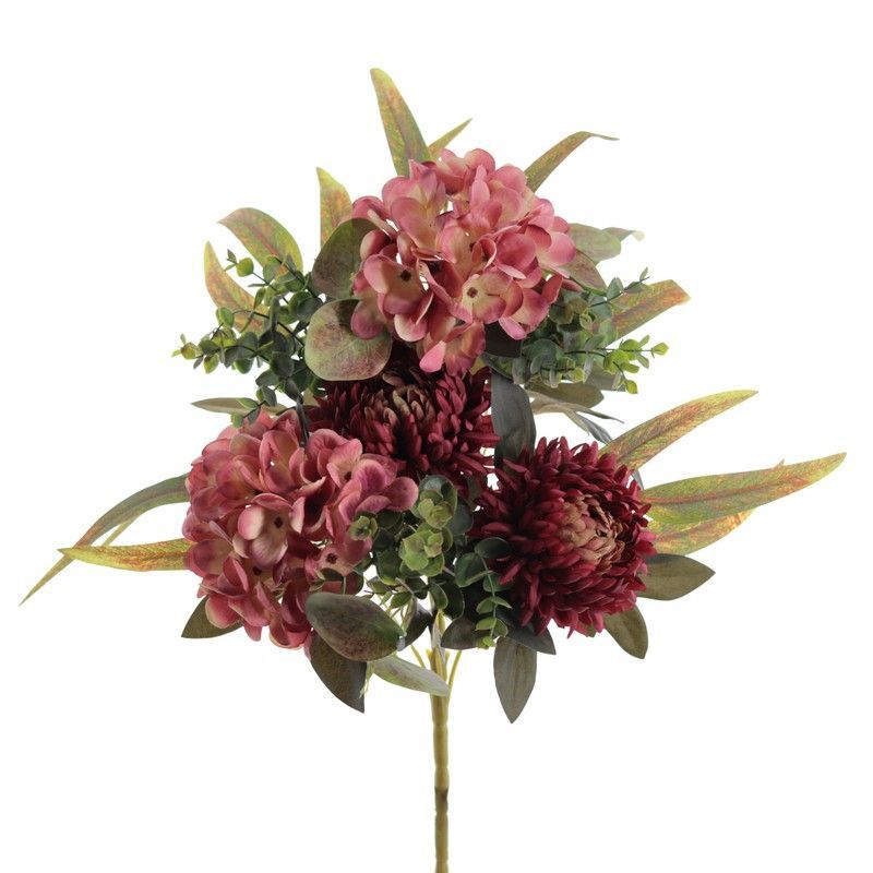 Ramo Flores Santos Vintage Mum Hortensias Alta Calidad
