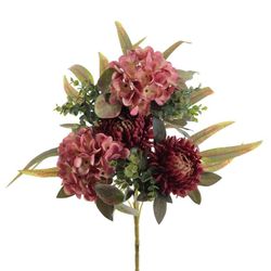 Ramo Flores Santos Vintage Mum Hortensias Alta Calidad