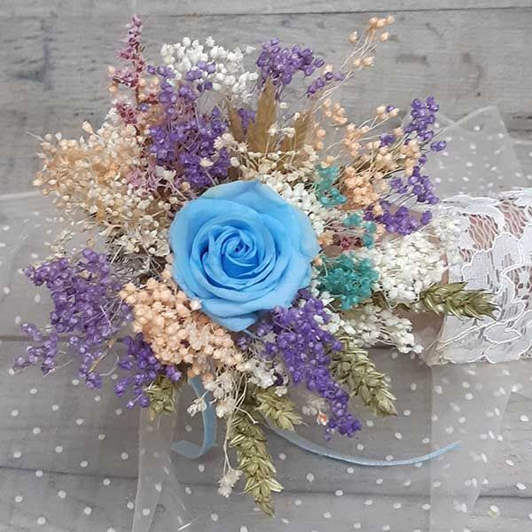 Ramo Réplica con Rosa Azul