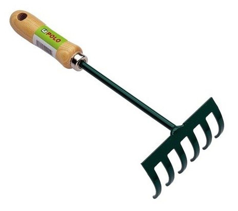 Rastrillo de acero - 6 púas - Profesional