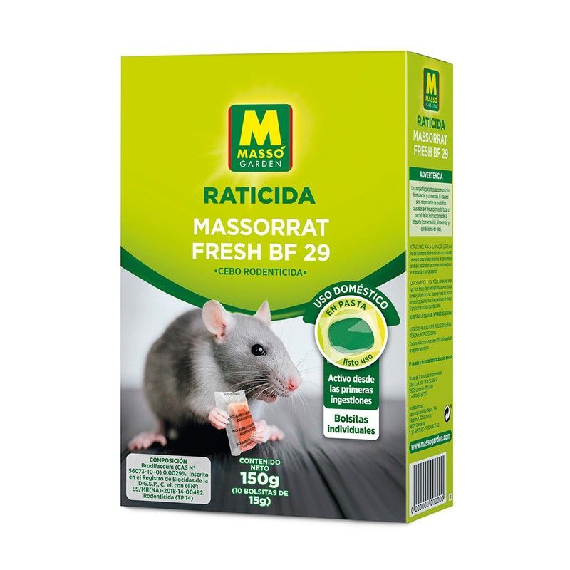 Raticida pasta massorrat fresh bf 29 150gr Masso Garden