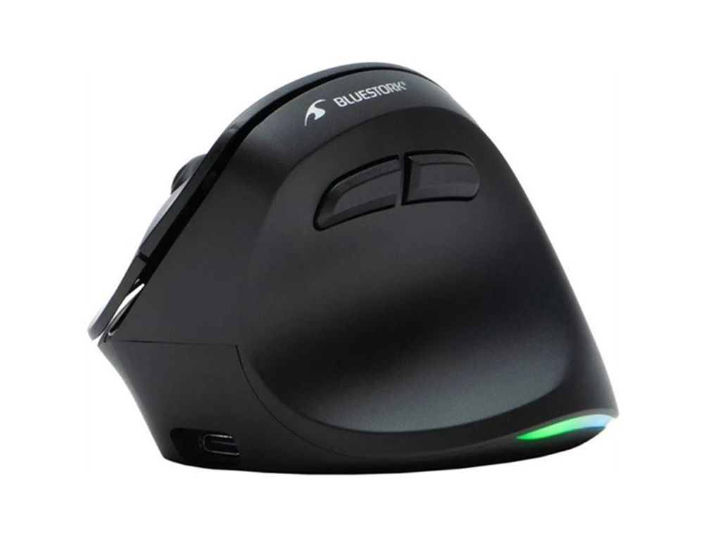 Raton bluestork m-wl-ergo-lumi ergonomico inalambrico negro