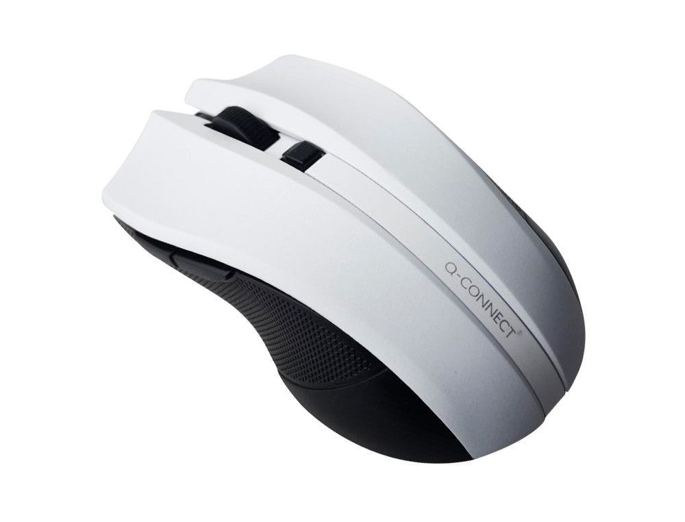 Raton q-connect optico inalambrico 1000 dpi receptor usb 2,4 ghz blanco