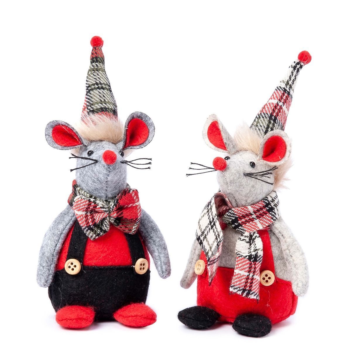 Ratoncito pajarita y bufanda a cuadros 17cm. stdo., min.2